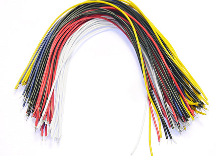 200mm Pre-Tinned Equipment Wire, 5-Colours, Pack of 100