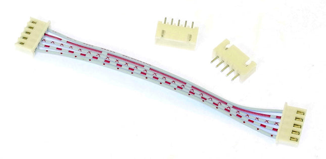 JST XH Style 100mm 5-Way Jumper with Straight PCB Sockets
