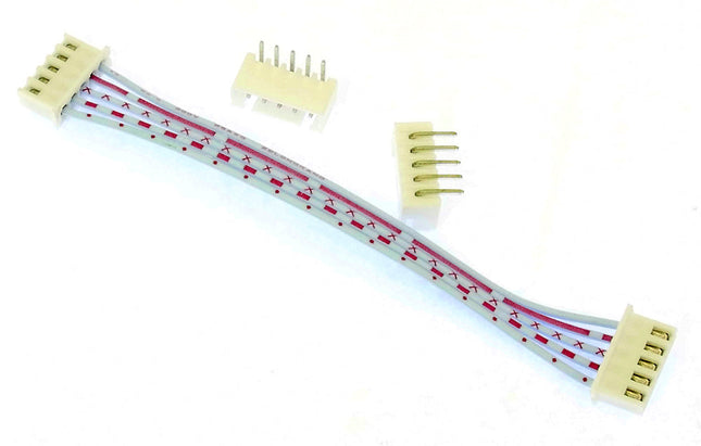 JST XH Style 100mm 5-Way Jumper with Angled PCB Sockets