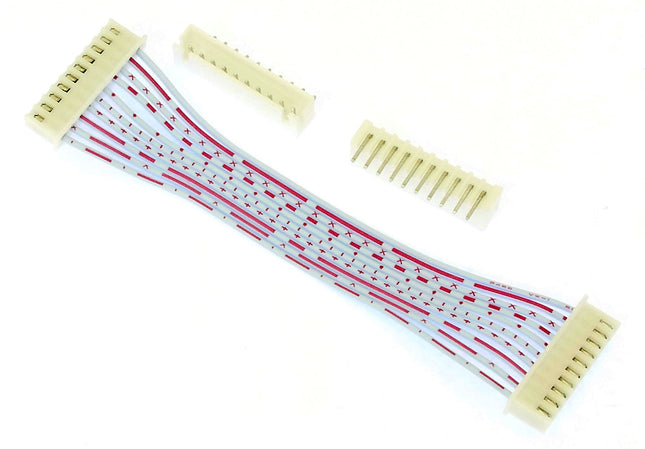 JST XH Style 100mm 10-Way Jumper with Angled PCB Sockets