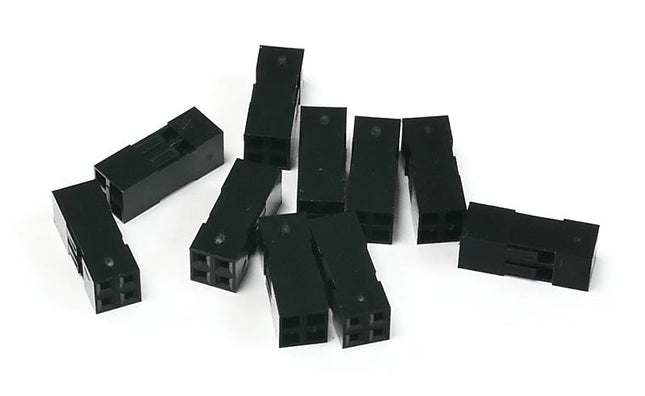 Pack of 10, 2x2-way Crimp Housings for Pre-Crimped Wires 