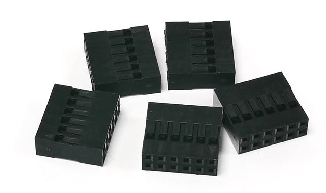 Pack of 5, 2x6-way Crimp Housings for Pre-Crimped Wires 