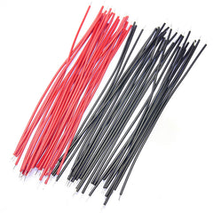 100mm Pre-Tinned Equipment Wire Red + Black, Pack of 50