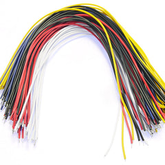 200mm Pre-Tinned Equipment Wire, 5-Colours, Pack of 100