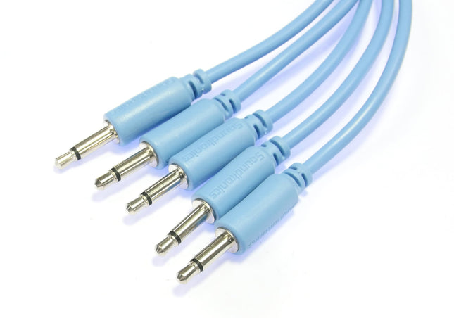 3.5mm Eurorack 15cm Blue Synth Patch Leads Pack of 5