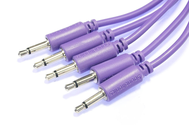 3.5mm Eurorack 150cm Purple Synth Patch Leads Pack of 5