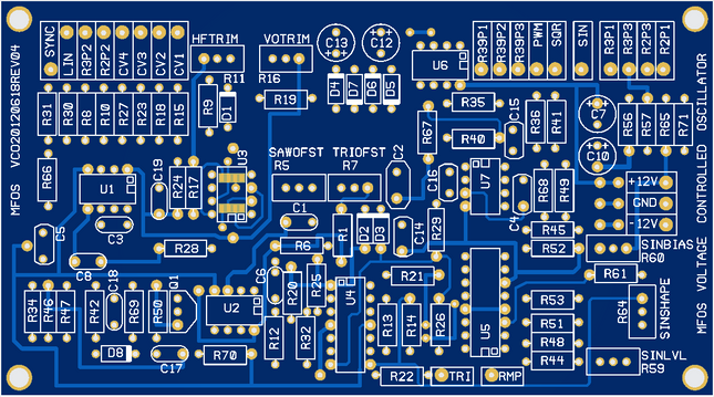 MFOS VCO Synth Module Bare PCB