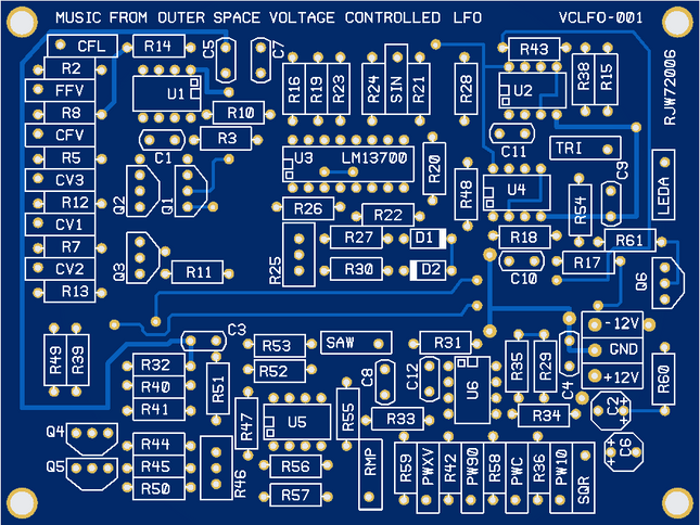 MFOS VCLFO Synth Module Bare PCB