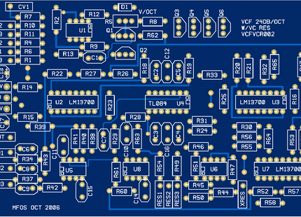MFOS VCF 24dB Synth Module Bare PCB