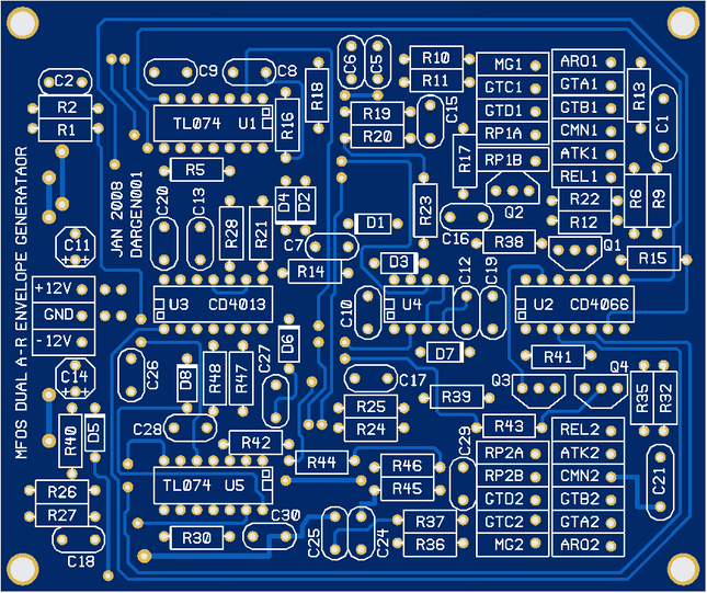 MFOS Dual AR Synth Module Bare PCB