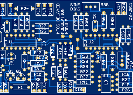 MFOS Delayed Modulation Synth Module Bare PCB