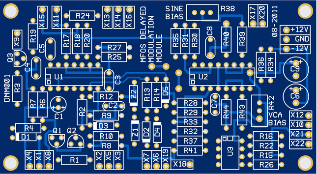 MFOS Delayed Modulation Synth Module Bare PCB