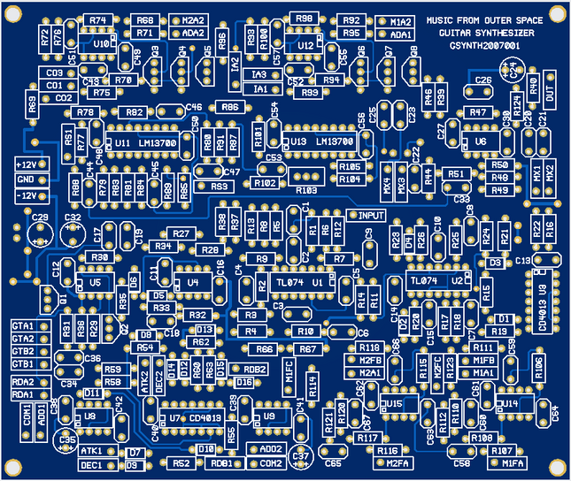 MFOS Sub-Commander Guitar Synth Bare PCB