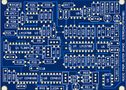 MFOS Stereo Auto Panner Synth Module Bare PCB