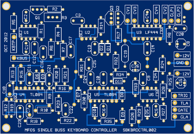 MFOS Single Buss Keyboard Controller Bare PCB