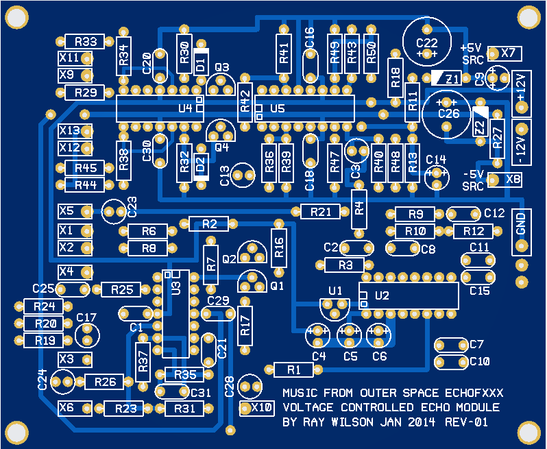 MFOS Voltage Controlled Echo Module Bare PCB – Sonic Synths