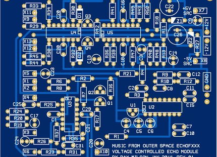 MFOS Voltage Controlled Echo Module Bare PCB – Sonic Synths