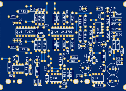 MFOS VC Reverb Module Bare PCB