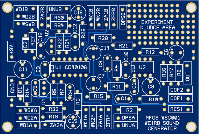 MFOS Weird Sound Generator Bare PCB