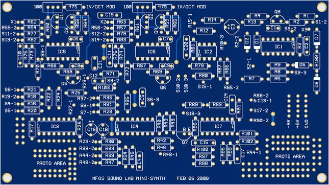 MFOS Sound Lab Mini Synth Bare PCB