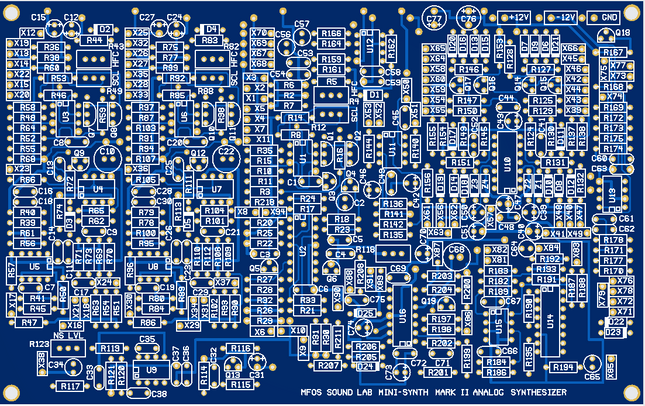 MFOS Sound Lab Mini Synth Mk II Bare PCB