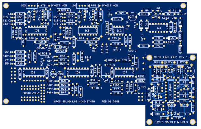 MFOS Sound Lab Mini Synth Plus Bare 2 PCB Set