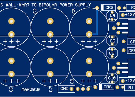 MFOS Wall Wart Bipolar Power Supply Bare PCB