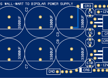 MFOS Wall Wart Bipolar Power Supply Bare PCB