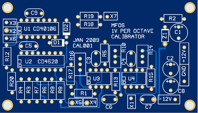 MFOS 1V per Octave Calibrator Bare PCB