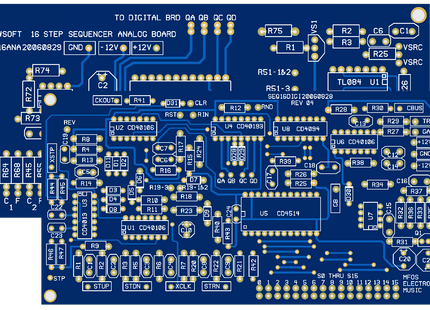 MFOS 16-Step Analogue Sequencer Synth Module, 2 PCB Set