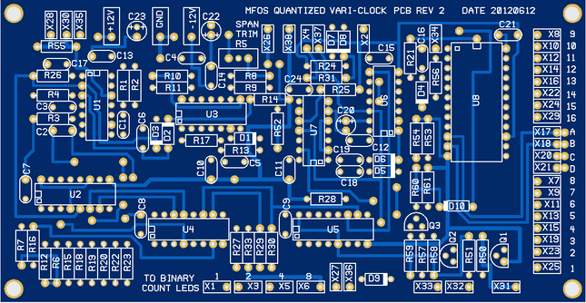 MFOS 16 Step Sequencer Vari-Clock PCB