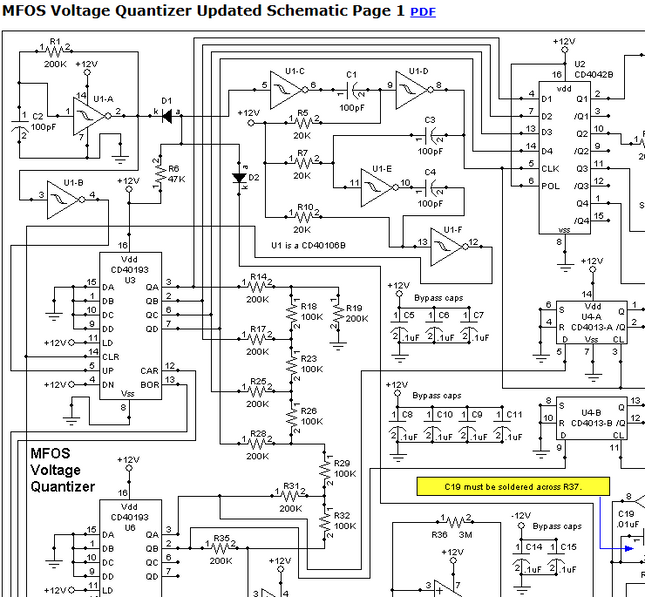 MFOS Voltage Quantizer Synth Module DIY Electronics Parts Kit