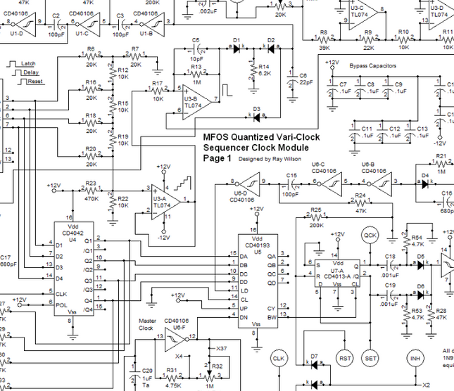 MFOS 16-Step Quantized Vari-Clock Analogue Sequencer DIY Electronics Parts Kit