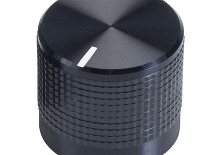 Cliff KM20B Black Aluminium Clad Plastic Knob, 6mm Spline