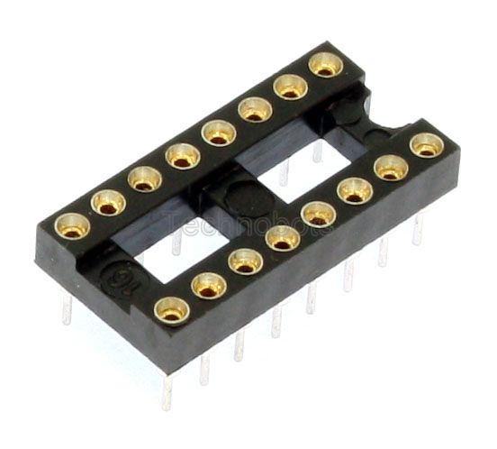 Turned Pin 0.3 inch Dil IC Socket 16 Pin