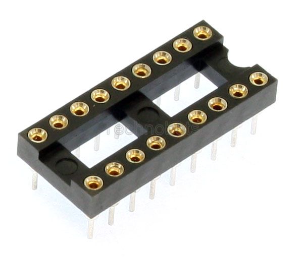 Turned Pin 0.3 inch Dil IC Socket 18 Pin