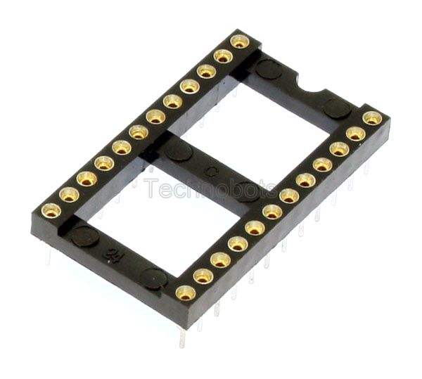 Turned Pin 0.6 inch Dil IC Socket 24 Pin