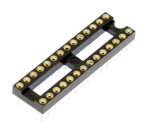 Turned Pin 0.3 inch Dil IC Socket 28 Pin