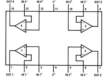 LF444CN/NOPB Quad Low Power JFET Input Op-Amp