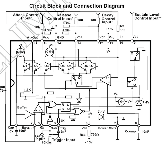 AS3310 ADSR Envelope Generator  16-Pin DIP