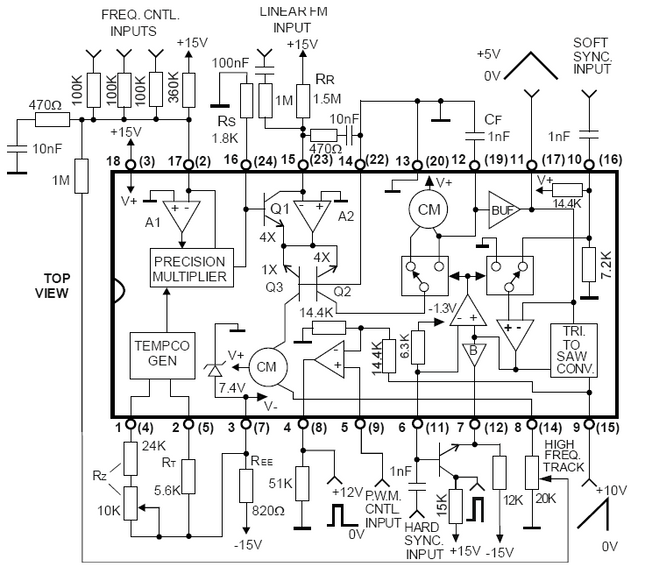 AS3345 Voltage Controlled Oscillator (VCO) 18-Pin DIP