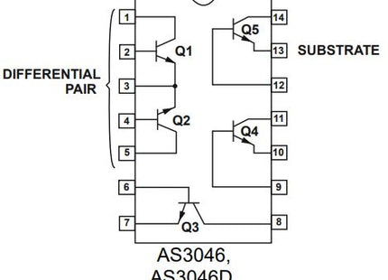 AS3046 Matched Transistor Array 14-Pin DIP (CA3046 Replacement)