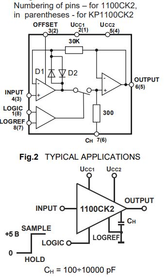 K1100CK2B Monolithic Sample and Hold 8-Pin TO5-8